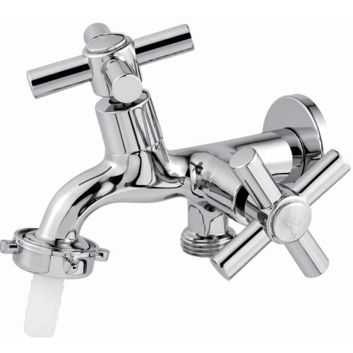 Imagem Produto TORNEIRA TANQUE/MAQUINA DE LEVAR METALICA PAREDE BICA BAIXA FIXA CROMADO C23 - ALPHA