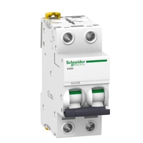 Imagem Produto DISJUNTOR IC60N 2 POLOS 10A 440V CURVA C COR LINHA ACTI9 UTILIZADO P/DISTRIBUICAO - SCHNEIDER