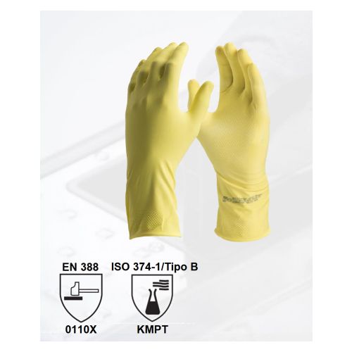 Imagem Produto LUVA LATEX NATURAL FORRO ALGODAO AMARELA NR 10XG - DANNY