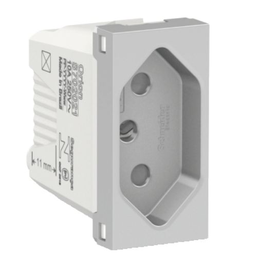 Imagem Produto MODULO TOMADA 2P+T 10A/250V ALUMINIO ORION - SCHNEIDER