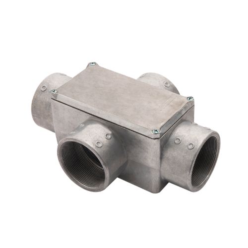 Imagem Produto CONDULETE ALUMINIO TIPO X 4 COM TAMPA SEM PINTURA COM ROSCA - TRAMONTINA