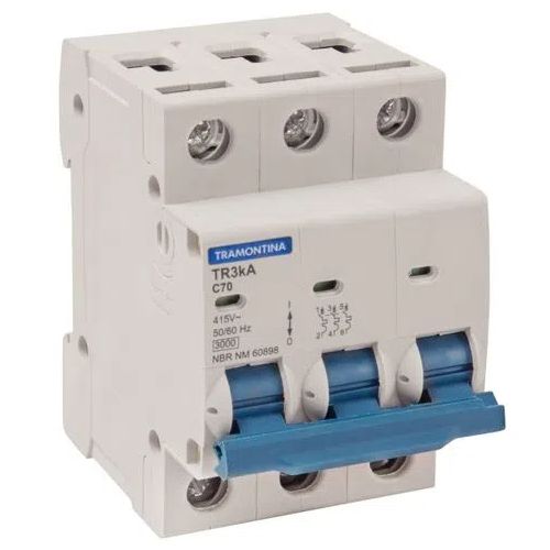 Imagem Produto DISJUNTOR DIN 3 POLOS TDJ3 C70 3KA 240/415V ICN - TRAMONTINA