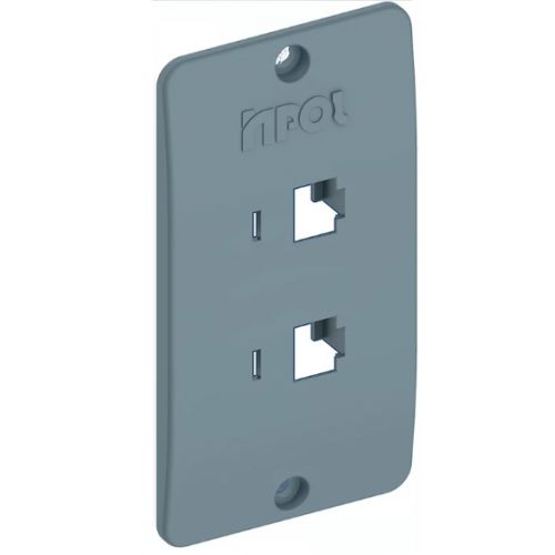 Imagem Produto TAMPA P/CONDULETE PVC 2 ESPACOS RJ45 CINZA P/CAIXA PEQUENA - INPOL