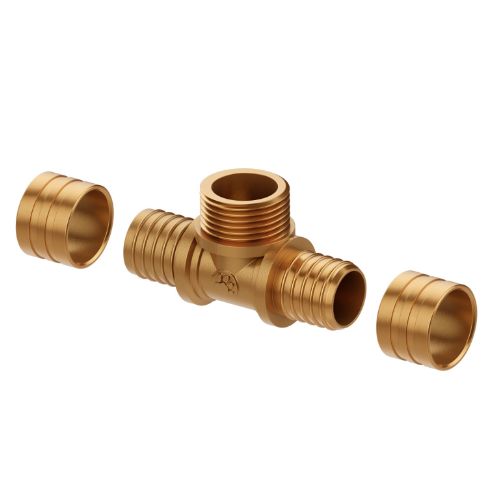 Imagem Produto TE MACHO METALICO PEX DN25X34 ANEL DESLIZANTE - TIGRE