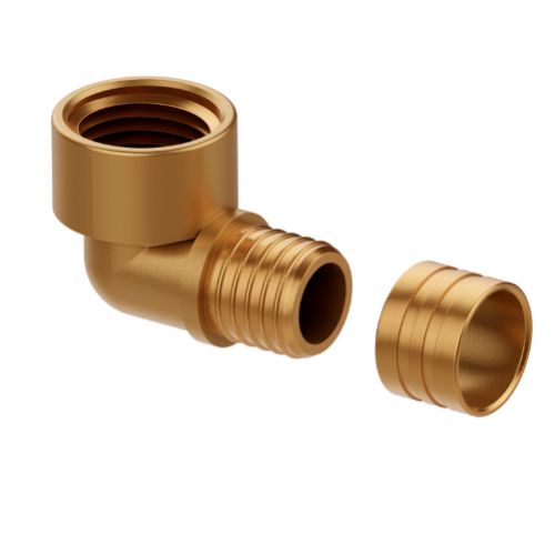 Imagem Produto JOELHO FEMEA TERMINAL METALICA PEX DN25X1 ANEL DESLIZANTE - TIGRE