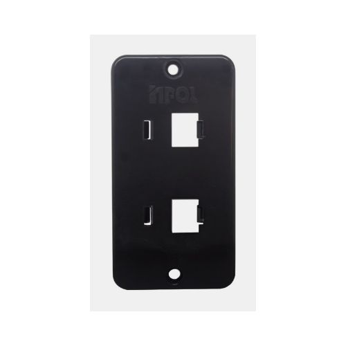 Imagem Produto TAMPA P/CONDULETE PVC 2 ESPACOS RJ45 PRETA P/CAIXA PEQUENA - INPOL