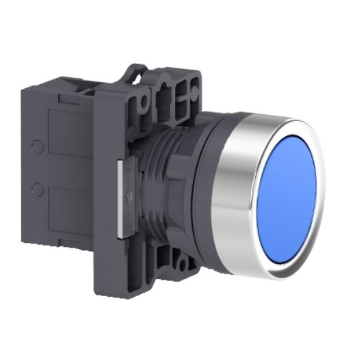 Imagem Produto BOTAO PLASTICO IMPULSO FACEADO 22,5 AZUL REDONDO 1NA - SCHNEIDER INDUSTRIAL