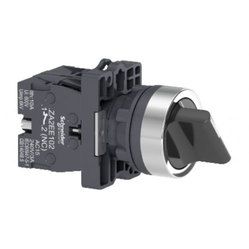 Imagem Produto COMUTADORA PLASTICA 22,5 PRETA CURTA COM TRAVA 2 POSICOES NANF - SCHNEIDER INDUSTRIAL