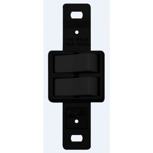 Imagem Produto INTERRUPTOR EMBUTIR 2 TECLAS SIMPLES JUNTOS HORIZONTAL PRETO P/CONDULETE - LUMIBRAS