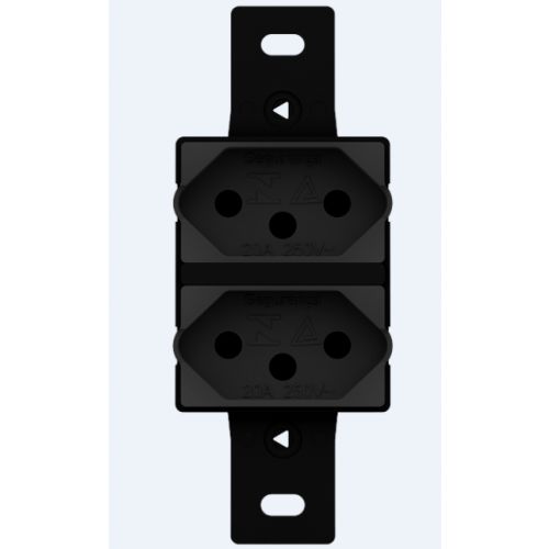 Imagem Produto TOMADA DUPLA 20A P/TAMPA CONDULETE C/3 ESPACOS PRETO - LUMIBRAS