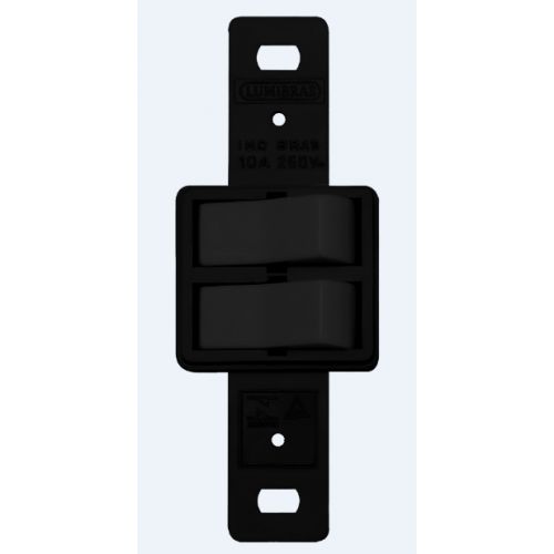 Imagem Produto INTERRUPTOR EMBUTIR 2 TECLAS PARALELO VERTICAL PRETO P/CONDULETE - LUMIBRAS