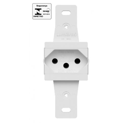 Imagem Produto TOMADA 2P+T 10/20A P/TAMPA CONDULETE C/2 ESPACOS BRANCO - LUMIBRAS