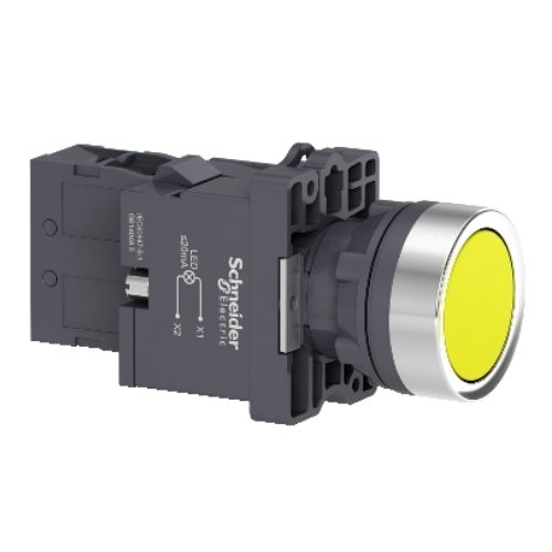 Imagem Produto BOTAO PLASTICO IMPULSO ILUMINADO 22,5 AMARELO REDONDO 1NA 220VAC - SCHNEIDER INDUSTRIAL