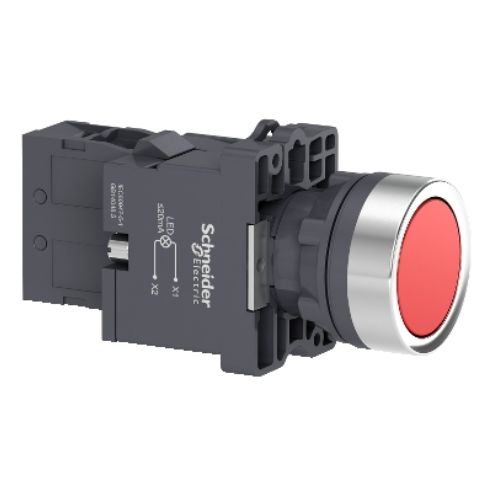 Imagem Produto BOTAO PLASTICO IMPULSO ILUMINADO 22,5 VERMELHO REDONDO 1NA 220VAC - SCHNEIDER INDUSTRIAL