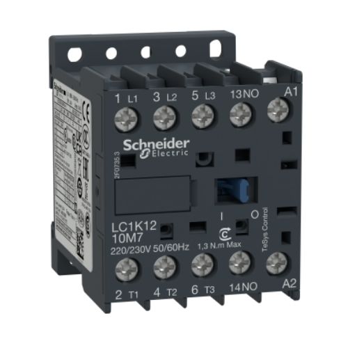 Imagem Produto MINI CONTATOR PRINCIPAL TRIPOLAR 12A 1NA 220VCA 50/60HZ LC1K - SCHNEIDER INDUSTRIAL