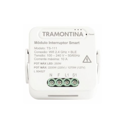 Imagem Produto MODULO INTERRUPTOR 1 CANAL SMART BRANCO - TRAMONTINA