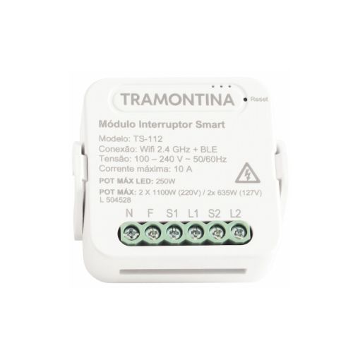 Imagem Produto MODULO INTERRUPTOR 2 CANAIS SMART BRANCO - TRAMONTINA