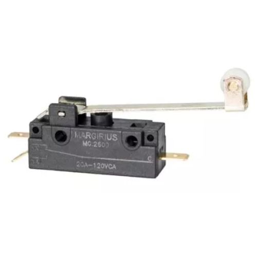 Imagem Produto MICROINTERRUPTOR ALAVANCA LONGA C/ROLETE SERIE MG - MAR GIRIUS