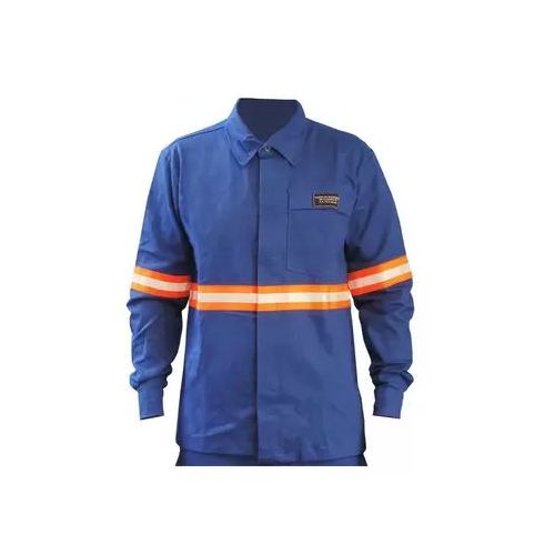 Imagem Produto CAMISA COM REFLETIVO LARANJA NR10 MANGA LONGA ELETRICISTA AZUL G - MAICOL