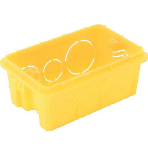 Imagem Produto CAIXA DERIVACAO PVC P/PAREDE 4X2 FUNDO FIXO COM ORELHA PVC AMARELA ALTA - TRAMONTINA