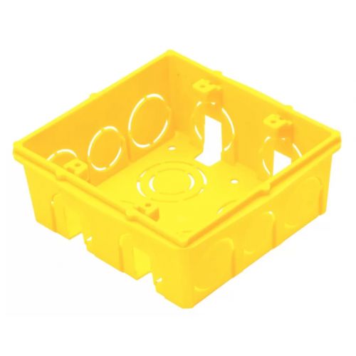 Imagem Produto CAIXA DERIVACAO PVC P/PAREDE 4X4 FUNDO FIXO COM ORELHA PVC AMARELA - TRAMONTINA