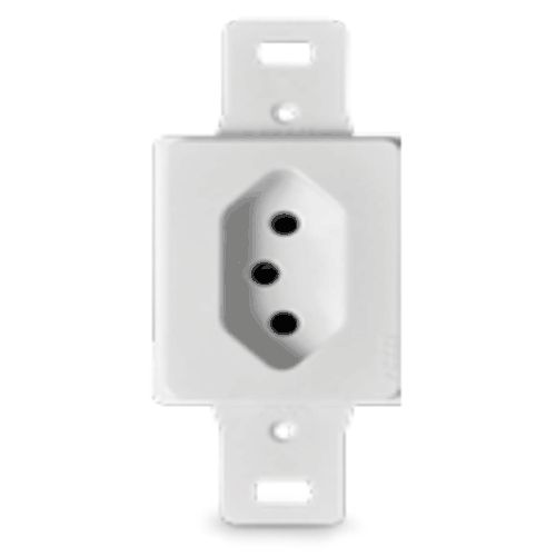 Imagem Produto TOMADA EMBUTIR 2P+T 20A VERTICAL RETANGULAR BRANCO C/HASTE P/CONDULETE - PEZZI