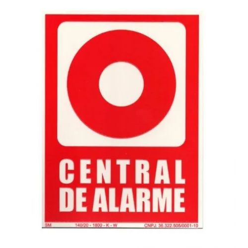 Imagem Produto PLACA DE SINALIZACAO PLASTICA CENTRAL ALARME 12X24CM - PRINTLUX