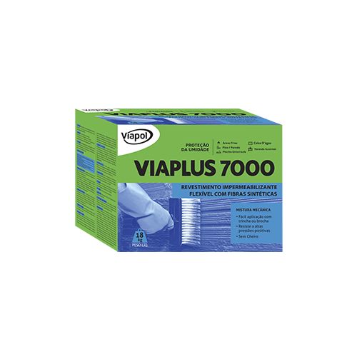 Imagem Produto REVESTIMENTO IMPERMEABILIZANTE FLEXIVEL 7000 FIBRAS 18KG (VIAPLUS 7.000) - VIAPOL