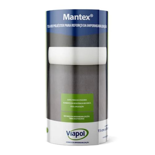 Imagem Produto TELA POLIESTER PARA REFORCO NA IMPERMEABILIZACAO 15CMX5M (MANTEX) - VIAPOL