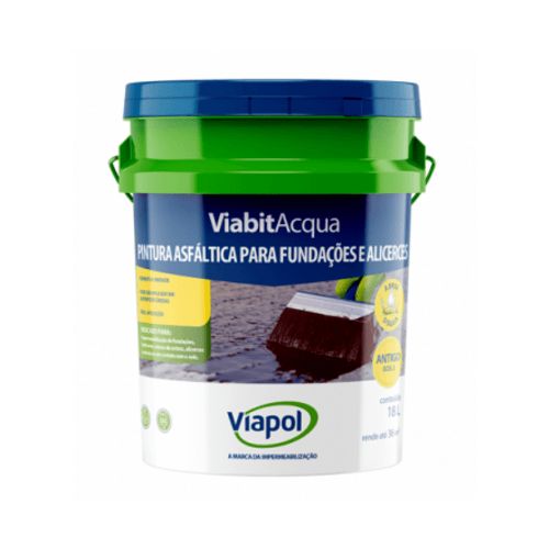 Imagem Produto PINTURA ASFALTICA PARA FUNDACOES E ALICERCES 18 LITROS (18 KG) (VIABIT ACQUA) - VIAPOL