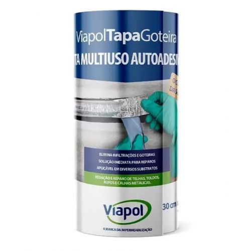 Imagem Produto FITA MULTIUSO TAPA GOTEIRA SLEEVE 30CMX10M (VIAPOL TAPA GOTEIRA SLEEVE) - VIAPOL