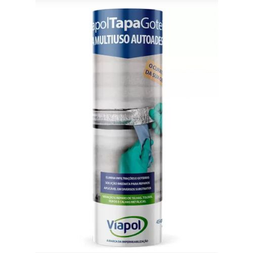 Imagem Produto FITA MULTIUSO TAPA GOTEIRA SLEEVE 45CMX10M (VIAPOL TAPA GOTEIRA SLEEVE) - VIAPOL