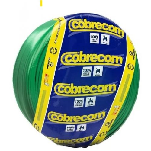 Imagem Produto CABO FLEXIVEL COBRE PVC 70G 750V 1X10MM VERDE - COBRECOM