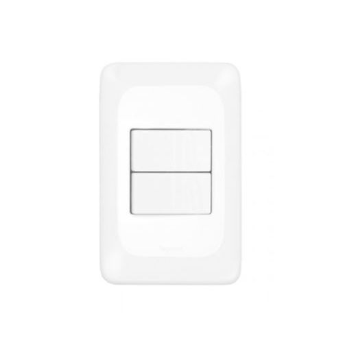 Imagem Produto INTERRUPTOR EMBUTIR 2 TECLAS PARALELAS 10A HORIZONTAL BRANCO COMPLETO POP - PIAL