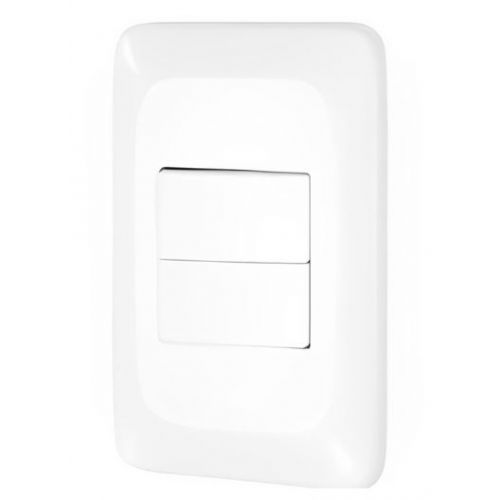 Imagem Produto INTERRUPTOR EMBUTIR 2 TECLAS SIMPLES 10A HORIZONTAL BRANCO COMPLETO POP - PIAL