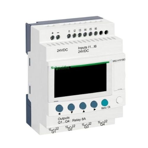 Imagem do produto RELE PROGRAMAVEL COM DISPLAY 24VDC 6 ENTRADAS 4 SAIDAS SR2A101BD - SCHNEIDER
