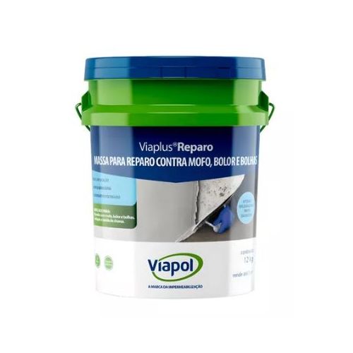 Imagem Produto MASSA PARA REPARO CONTRA MOFO BRANCA 12KG (VIAPLUS REPARO) - VIAPOL