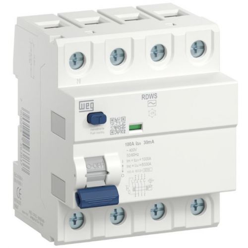 Imagem Produto DISPOSITIVO RESIDUAL (DR) 4P 40A 300MA RDWS-AC-300-40-4-D34 - WEG