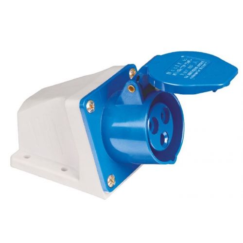 Imagem Produto TOMADA BLINDADA SOBREPOR 3 POLOS 32A 200/250V 6 HORAS AZUL IP44 TSWD-32P3H6E57 - WEG