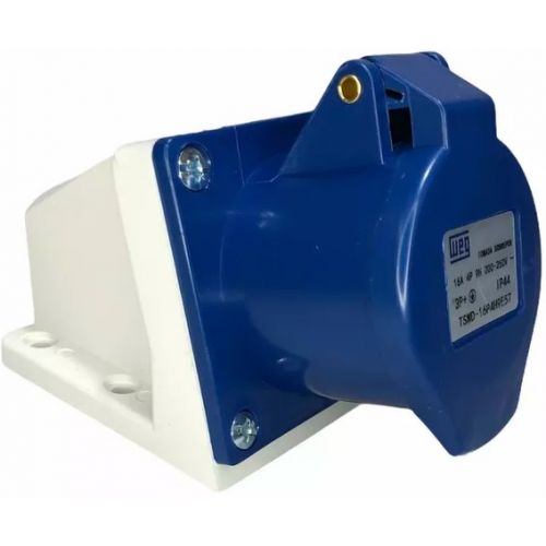 Imagem Produto TOMADA BLINDADA SOBREPOR 4 POLOS 16A 200/250V 9 HORAS AZUL IP44 TSWD-16P4H9E57 - WEG