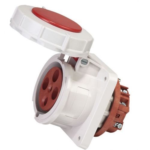 Imagem Produto TOMADA BLINDADA EMBUTIR 4 POLOS 63A 380/440V 6 HORAS VERMELHO IP67 TEW-63P4H6E53 - WEG