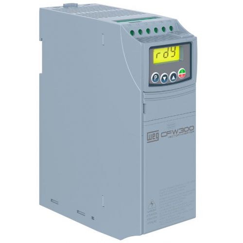 Imagem Produto INVERSOR DE FREQUENCIA MONOFASICO/TRIFASICO 10A 3CV 220V CFW300B10P0B2DB20 - WEG
