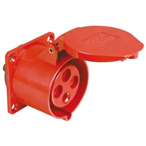 Imagem Produto TOMADA BLINDADA EMBUTIR 4 POLOS 32A 380/440V 6HORAS VERMELHA IP44 TEWD-32P4H6E53 - WEG