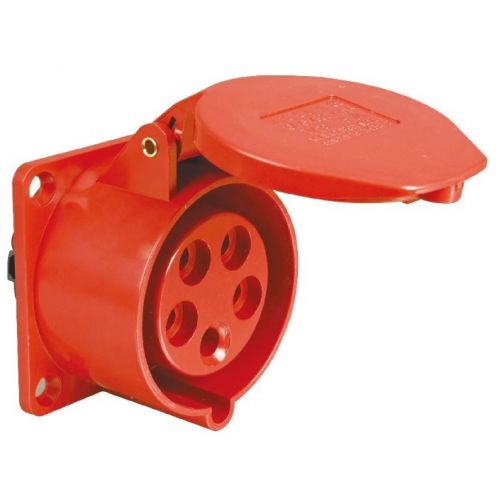 Imagem Produto TOMADA BLINDADA EMBUTIR 5 POLOS 32A 380/440V 6HORAS VERMELHA IP44 TEWD-32P5H6E53 - WEG
