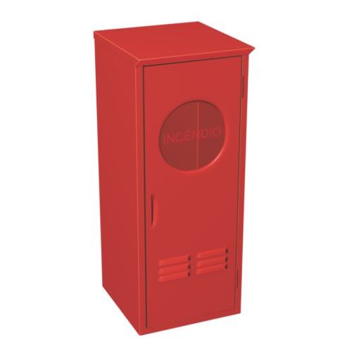 Imagem Produto CAIXA INCENDIO METALICA SOBREPOR 85X40X30CM VERMELHA C/TAMPA S/MOLDURA P/EXTINTOR C/PINGADEIRA