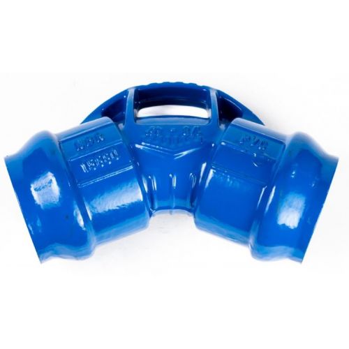 Imagem Produto CURVA 45G FERRO FUNDIDO PBA COM BOLSA KLIKSO DN75 AZUL - PAM