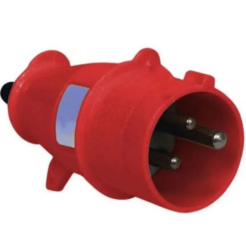 Imagem Produto PLUG BLINDADO MACHO 3 POLOS 32A 380/415V 9H VERMELHO IP44 H3279 - STECK