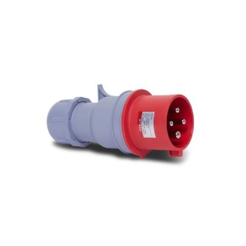 Imagem Produto PLUG BLINDADO MACHO 4 POLOS 32A 380/440V 6H VERMELHO IP44 H4276 - STECK