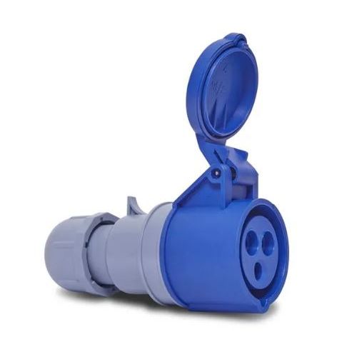 Imagem Produto ACOPLAMENTO BLINDADO EXTENSAO 3 POLOS 16A 200/250VCA 6H AZUL IP44 H3056 - STECK