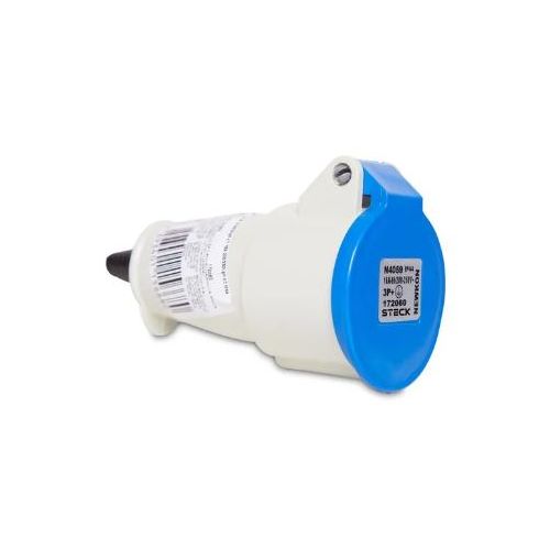 Imagem Produto ACOPLAMENTO BLINDADO EXTENSAO 4 POLOS 16A 200/250VCA 9H AZUL IP44 H4059 - STECK